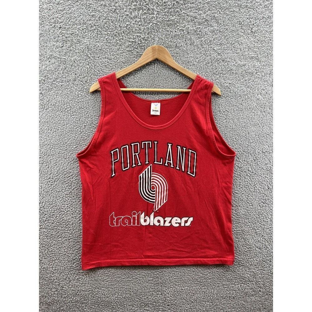 Jostens Vintage Red Portland Trailblazers Made In USA Tank Top Size Large